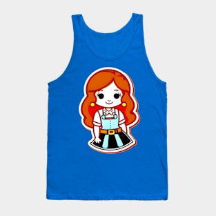 Red Haired Cow Girl Tank Top